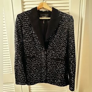 Maje Black and Silver Sequin Blazer size 40